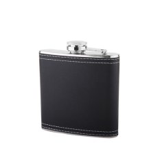 Placatka v černé kožence 6oz 180ml