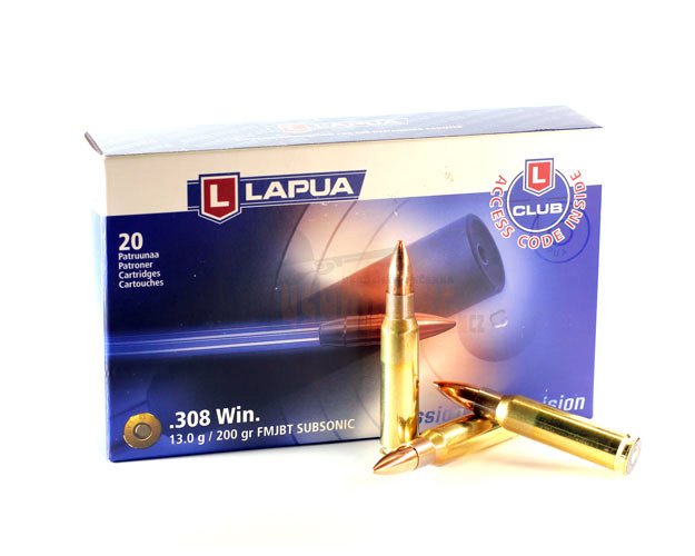 Lapua .308 Win. 13,0 g / 200 gr FMJBT Subsonic