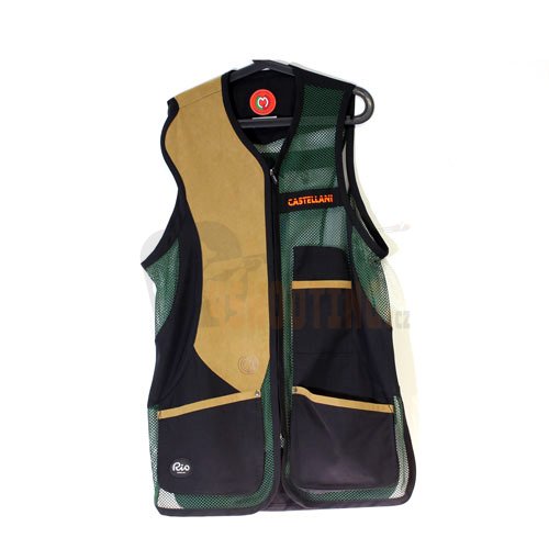 Střelecká vesta CASTELLANI zelená/černá - Velikost: 46