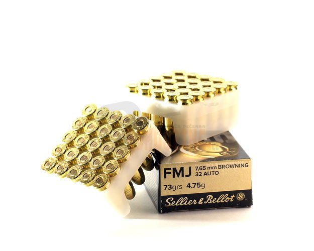 Náboje S&B 7,65 mm BROWNING (32 ACP) FMJ 73 gr / 4,75 g