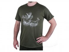 Zelené myslivecké tričko jelen laň